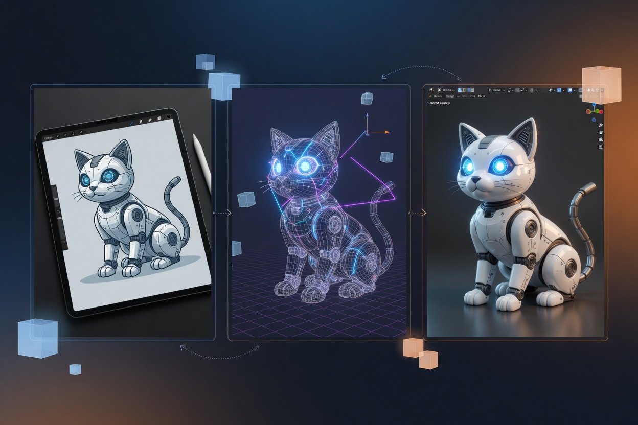 用 ChatGPT 做一个 3D 模型:出图、TRELLIS.2 粗模、GPT-6 Astra 在 Blender 里精修